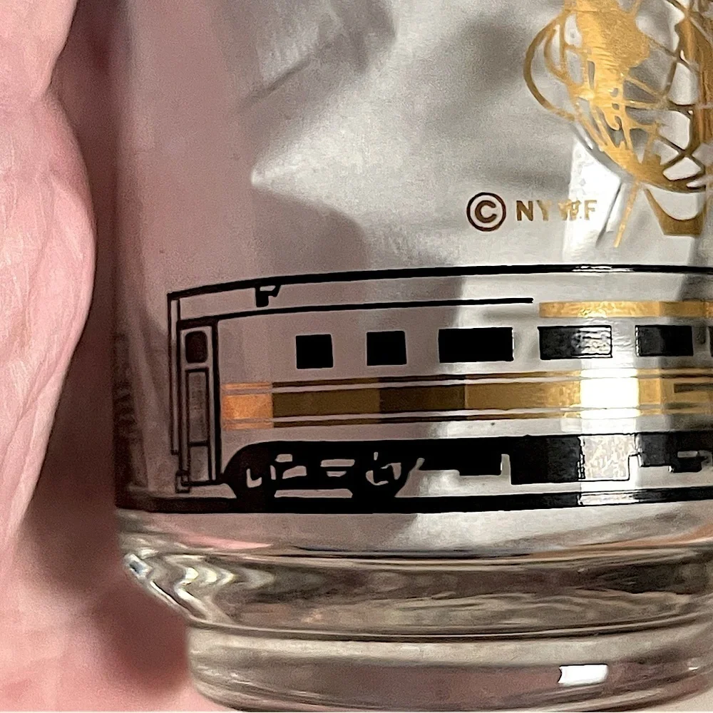 New York World's Fair Glasses 1964-1965 New York Central Train System Set of 6